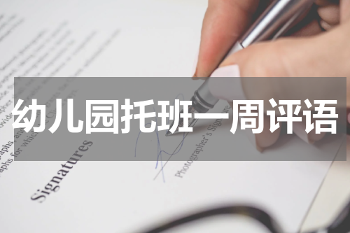 幼儿园托班一周评语