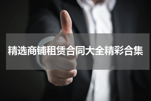 精选商铺租赁合同大全精彩合集