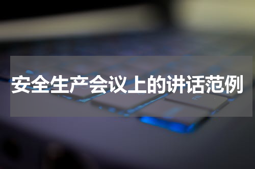 安全生产会议上的讲话范例