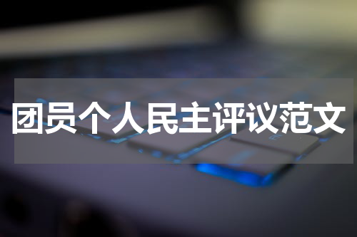 团员个人民主评议范文