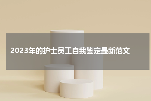 2023年的护士员工自我鉴定最新范文