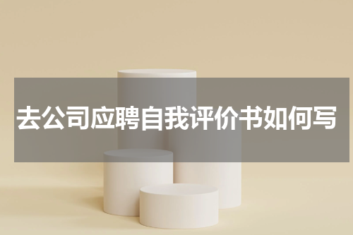去公司应聘自我评价书如何写