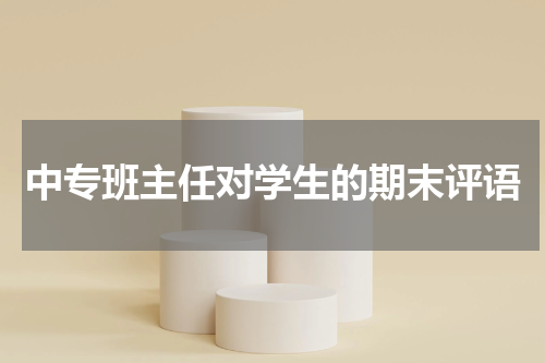 中专班主任对学生的期末评语