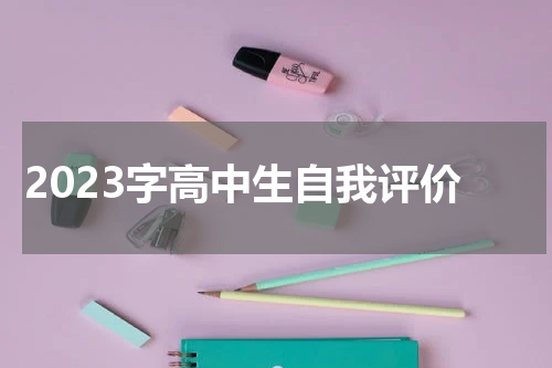 2023字高中生自我评价