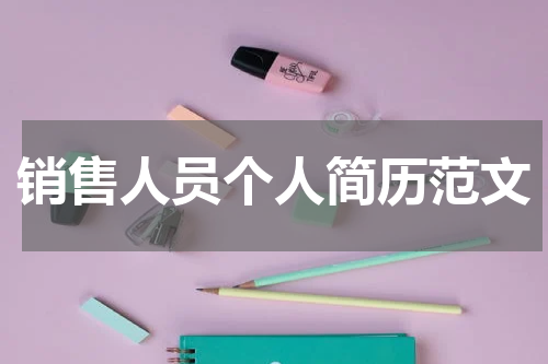 销售人员个人简历范文