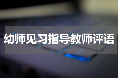 幼师见习指导教师评语