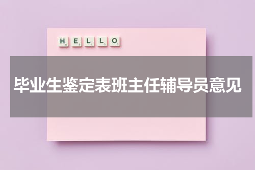 毕业生鉴定表班主任辅导员意见