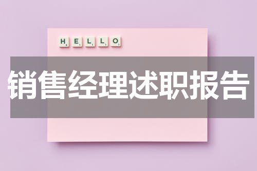 销售经理述职报告
