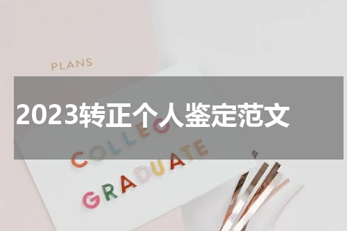 2023转正个人鉴定范文