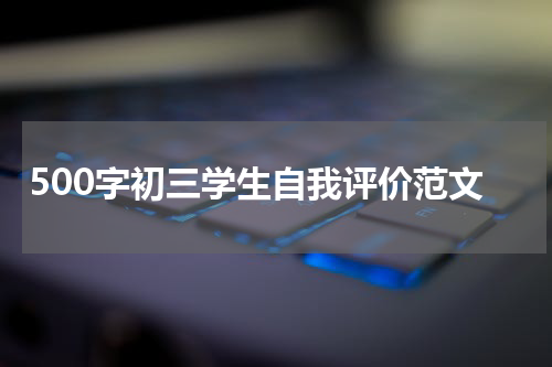 500字初三学生自我评价范文
