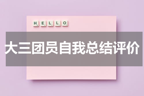 大三团员自我总结评价