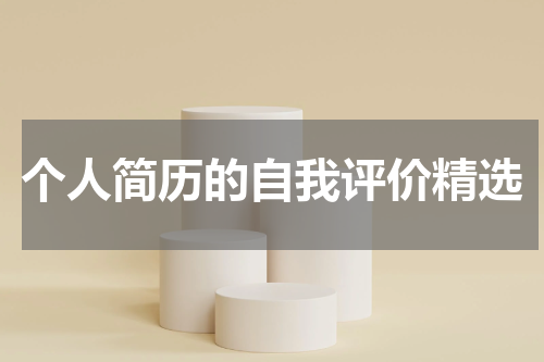 个人简历的自我评价精选