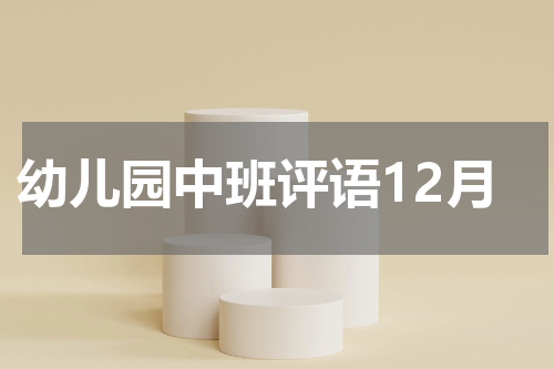 幼儿园中班评语12月
