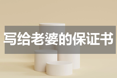 写给老婆的保证书
