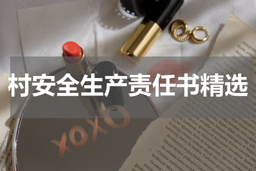 村安全生产责任书精选