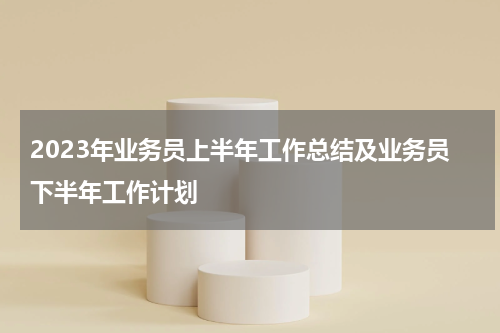 2023年业务员上半年工作总结及业务员下半年工作计划