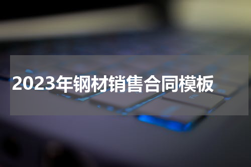 2023年钢材销售合同模板
