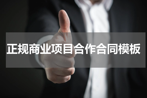 正规商业项目合作合同模板