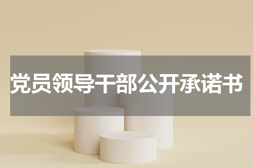 党员领导干部公开承诺书