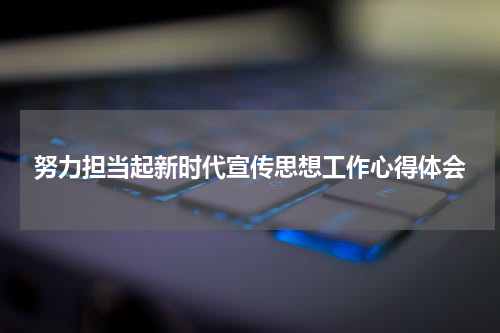 努力担当起新时代宣传思想工作心得体会