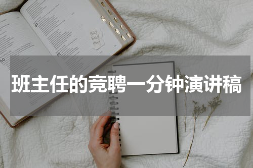 班主任的竞聘一分钟演讲稿