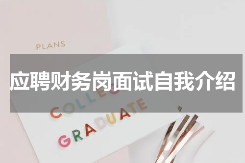 应聘财务岗面试自我介绍