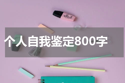 个人自我鉴定800字