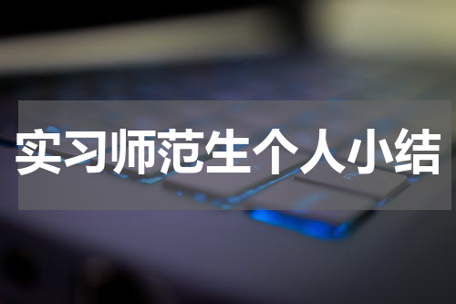 实习师范生个人小结