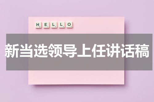 新当选领导上任讲话稿