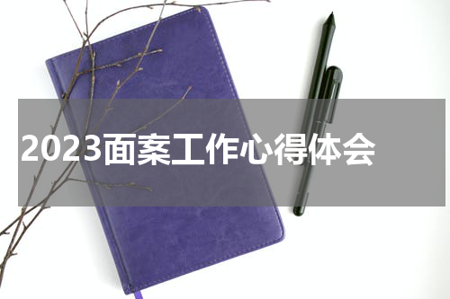2023面案工作心得体会