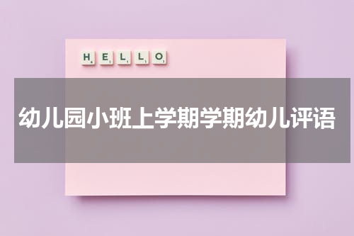 幼儿园小班上学期学期幼儿评语