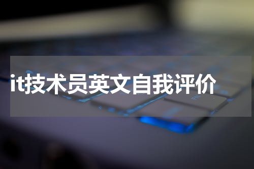 it技术员英文自我评价