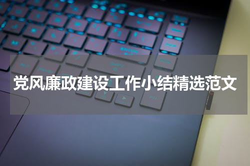 党风廉政建设工作小结精选范文