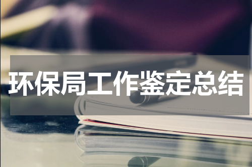 环保局工作鉴定总结