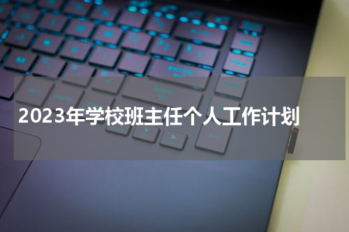 2023年学校班主任个人工作计划