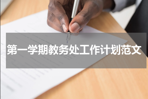 第一学期教务处工作计划范文