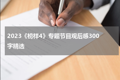 2023《榜样4》专题节目观后感300字精选 