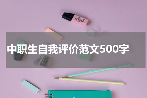 中职生自我评价范文500字