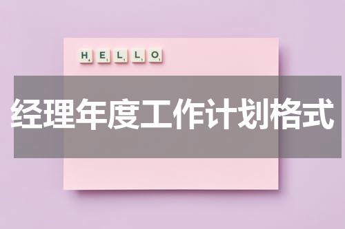 经理年度工作计划格式