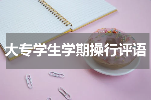 大专学生学期操行评语