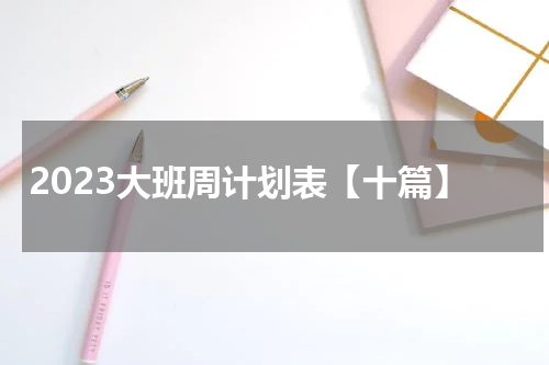 2023大班周计划表【十篇】