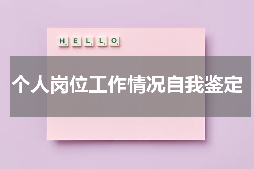 个人岗位工作情况自我鉴定