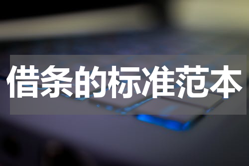 借条的标准范本