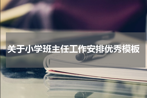 关于小学班主任工作安排优秀模板