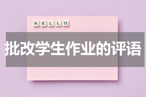 批改学生作业的评语
