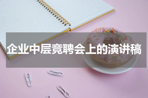 企业中层竞聘会上的演讲稿