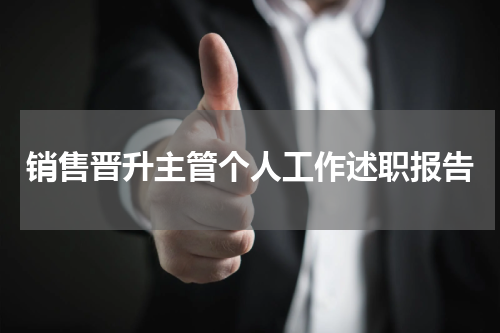 销售晋升主管个人工作述职报告