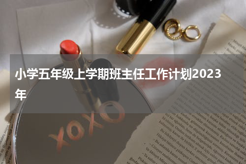 小学五年级上学期班主任工作计划2023年