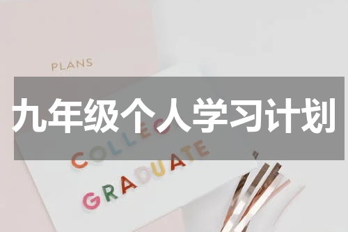 九年级个人学习计划