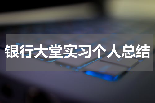 银行大堂实习个人总结